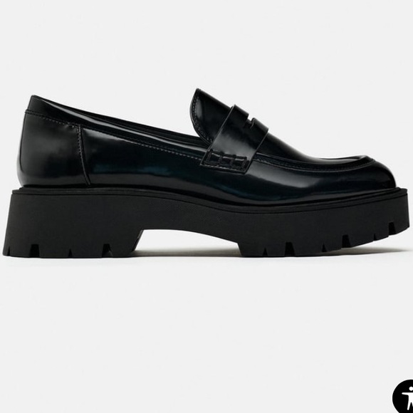 🆕ZARA- Track Sole Loafers/Black- Brand New in Dust Bag: Sz 7.5 - Picture 3 of 11